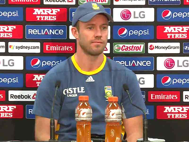 Video : World Cup: Confident AB de Villiers Says South Africa Won't Choke