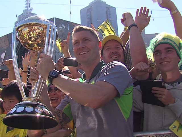 Australia Celebrate Cricket World Cup Victory in Melbourne
