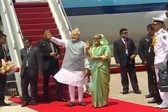 Prime Minister Narendra Modi Reaches Bangladesh, PM Sheikh Hasina Receives Him Prime Minister Narendra Modi Reaches Bangladesh, PM Sheikh Hasina Receives Him
