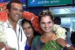 Sania Mirza Returns Home to Hero's Welcome After Wimbledon Triumph Sania Mirza Returns Home to Hero's Welcome After Wimbledon Triumph
