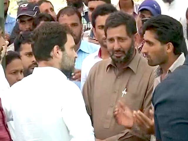 जम्मू-कश्मीर : पाकिस्तानी फायरिंग से प्रभावित परिवारों से मिले राहुल गांधी
