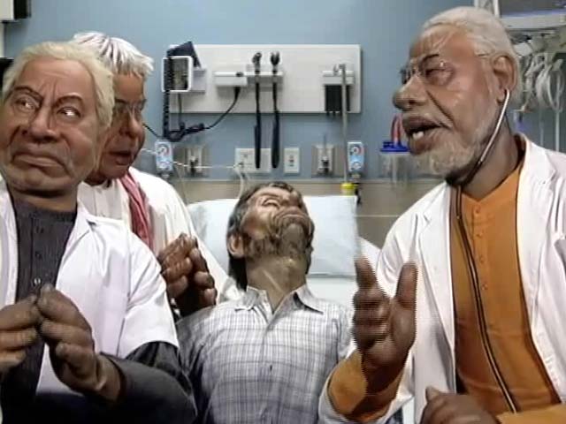 गुस्ताखी माफ : अस्पताल में मरीज को 'पैकेज जुमला' का इंजेक्शन लगा रहे मोदी
