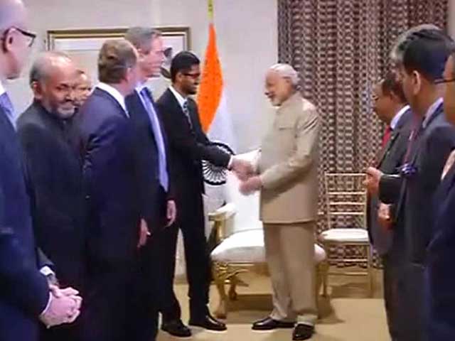 In Silicon Valley, PM Modi Meets Tech Leaders Satya Nadella and Sundar Pichai