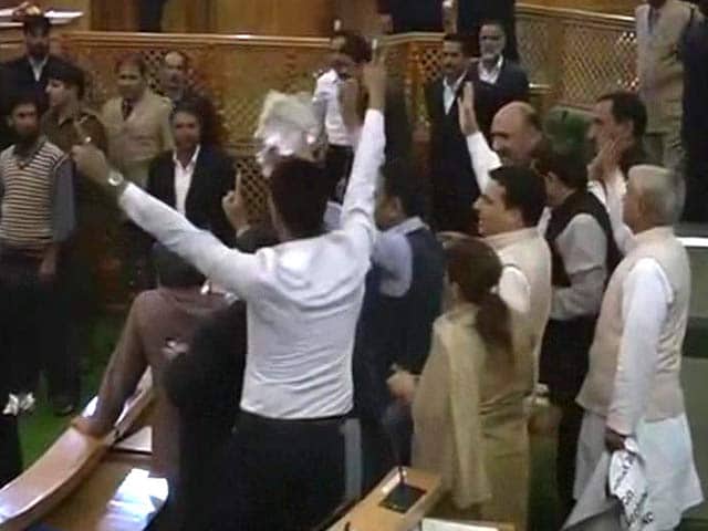 Chaos in Jammu and Kashmir Assembly as Opposition Parties Stage Protest