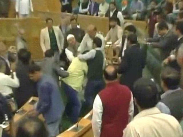 Video : Jammu and Kashmir Lawmaker Thrashed By BJP Members Day After Beef Party