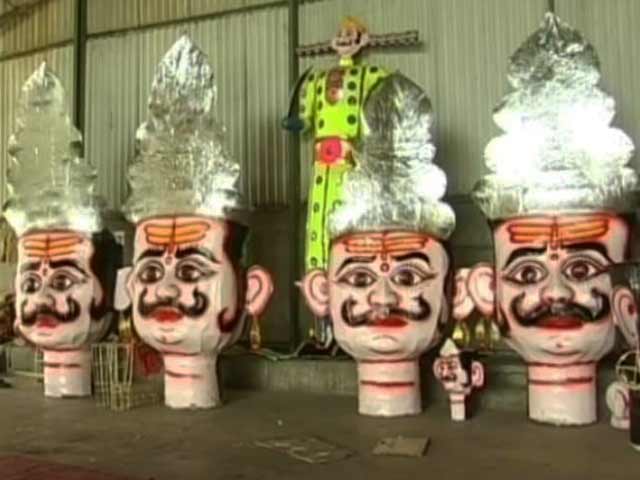 An 80-Feet Ravan at the Height of Dussehra Preparations in Bhopal