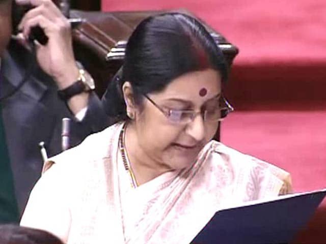 Sushma's Statement On Pak Visit Drowned Out By Opposition Protests