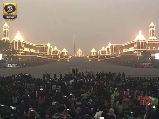 Bands From Army Regiment And Battalion At The Beating Retreat