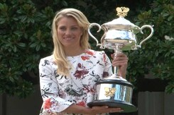 Angelique Kerber Celebrates Australian Open Victory Angelique Kerber Celebrates Australian Open Victory