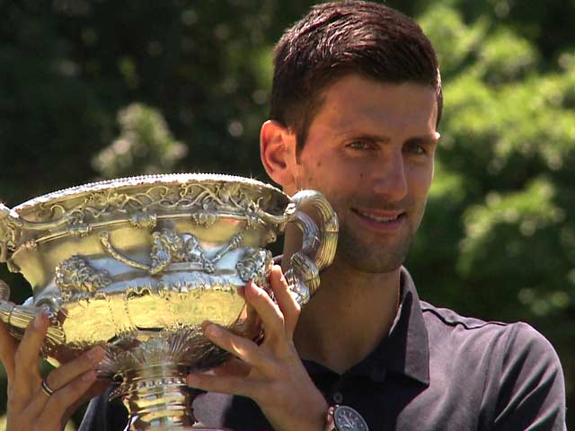 Novak Djokovic Celebrates Record Sixth Australian Open Win