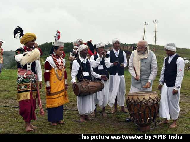 In Shillong, PM Modi Visits Mawphlang Sacred Forests, Plays Drum