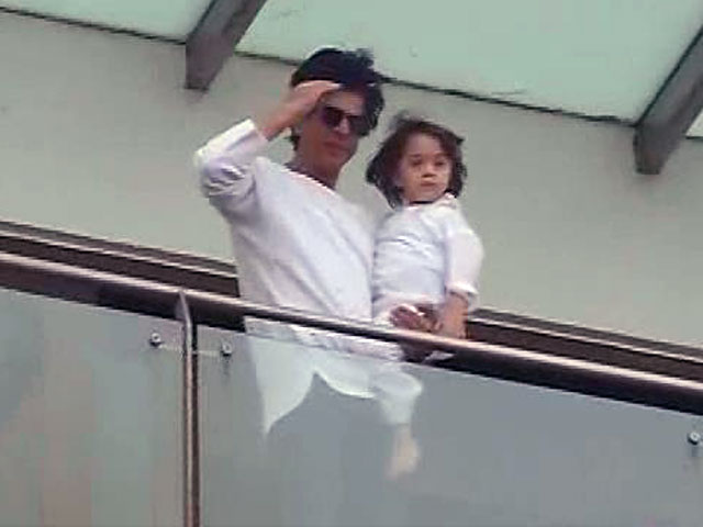 Eid Mubarak. Love, Shah Rukh and AbRam Khan