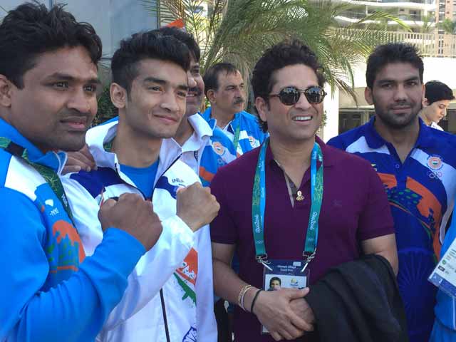 Sachin Tendulkar Buoys Indian Athletes at Rio 2016 Games Village