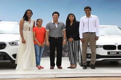 A BMW Each For Sindhu, Dipa, Sakshi. Sachin Tendulkar Does The Honours. A BMW Each For Sindhu, Dipa, Sakshi. Sachin Tendulkar Does The Honours.
