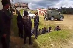 Firing Near Ukhrul Helipad When Chief Minister Ibobi Singh Was Taking Off Firing Near Ukhrul Helipad When Chief Minister Ibobi Singh Was Taking Off