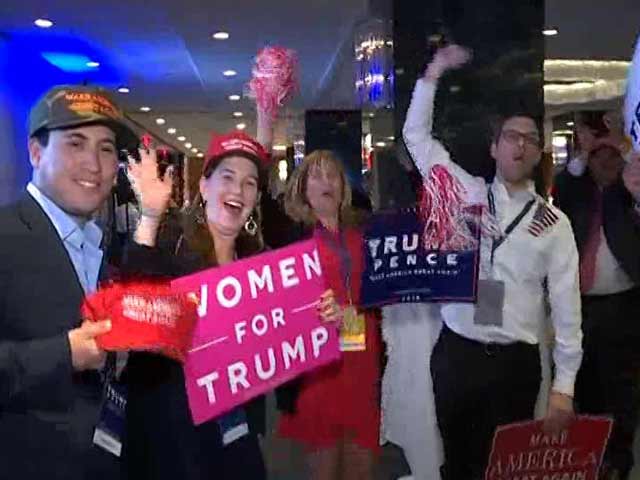 Video : As Trump Gains Lead, Elated Supporters Cheer Him On