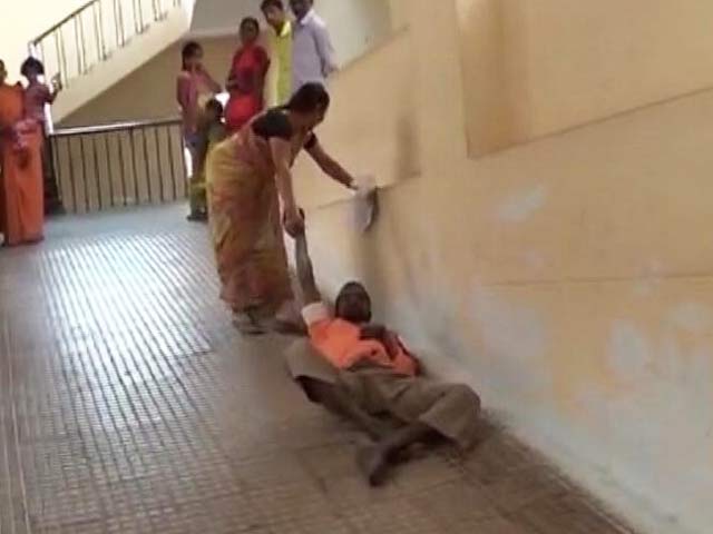 At Andhra Hospital, Wife Had To Drag Him Behind Her Up A Ramp