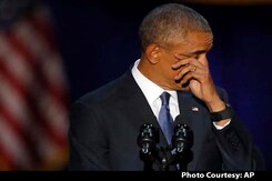 Barack Obama Wipes Tears, Smiles To Chants Of 'Four More Years' Barack Obama Wipes Tears, Smiles To Chants Of 'Four More Years'