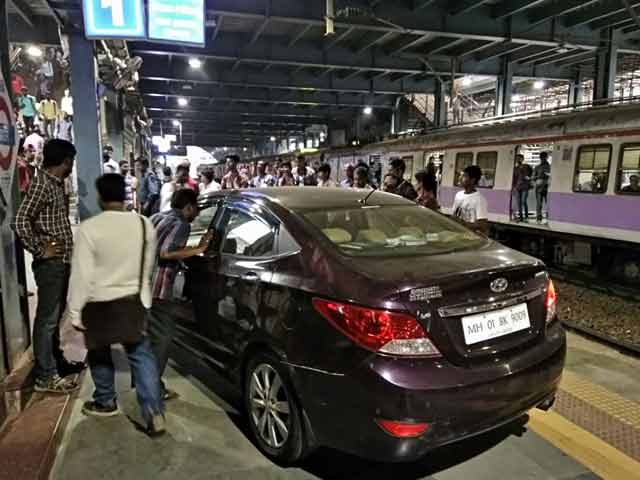 Panic As Cricketer Drives Car Onto Mumbai Platform In Rush Hour