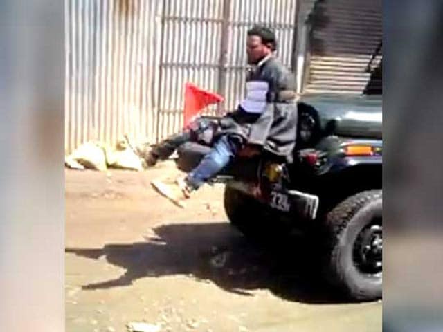 Video : Protester Tied To Army Jeep 'For Defence' In Kashmir Video That Is Viral