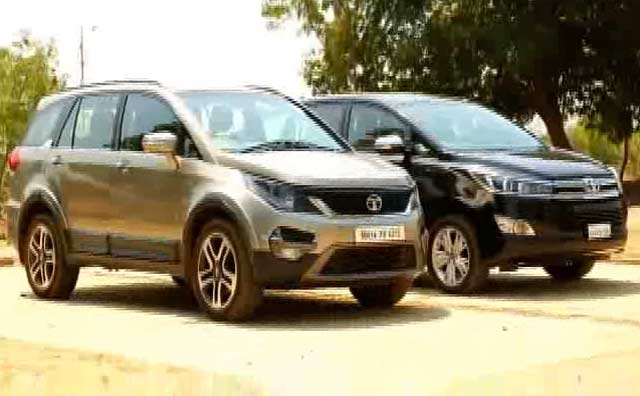 Toyota Innova Crysta vs Tata Hexa, Triumph Bobber & BharatBenz 16T Bus