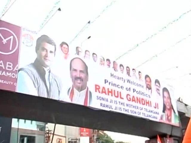 Video : At Hyderabad Road Show, 'Prince Of Politics' Posters For Rahul Gandhi