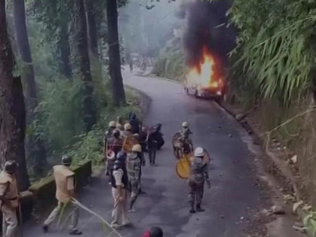 Darjeeling Protest Leader Raided By Police; Arson, Vandalism By Mob