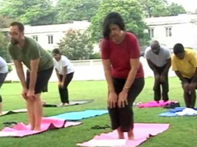 Quite A Stretch: American Embassy Rolls Out Mats To Celebrate International Yoga Day