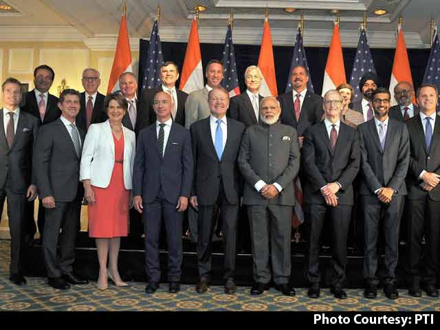 Tim Cook, Sundar Pichai At PM Modi's Meet With US CEOs
