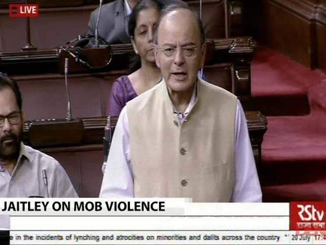 Video : Government Acting Against Cow Vigilantes, Arun Jaitley Tells Rajya Sabha