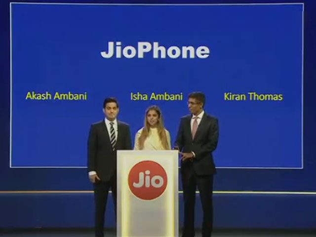 Mukesh Ambani Launches Jio 4G VoLTE Feature Phone at Reliance AGM