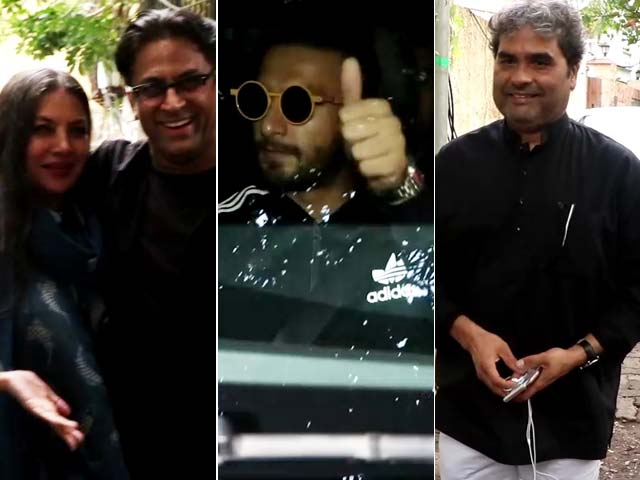 Spotted: Ranveer Singh, Shabana Azmi & Vishal Bhardwaj At A Dubbing Studio