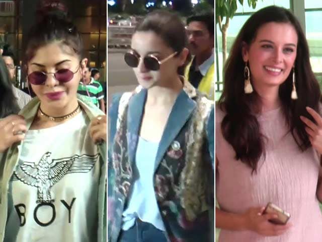 Video : Spotted: Alia Bhatt, Jacqueline Fernandez And Other Stars At Mumbai Airport