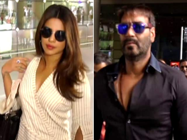 Ajay Devgn & Priyanka Chopra Spotted At Mumbai Airport