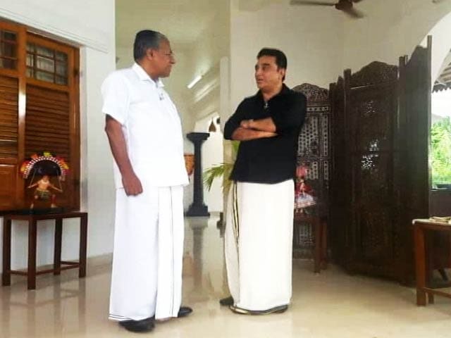 Video : 'Not Saffron', Says Kamal Haasan After Lunch With Kerala Chief Minister