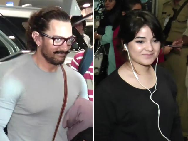 Spotted! Aamir Khan And Zaira Wasim At Mumbai Airport