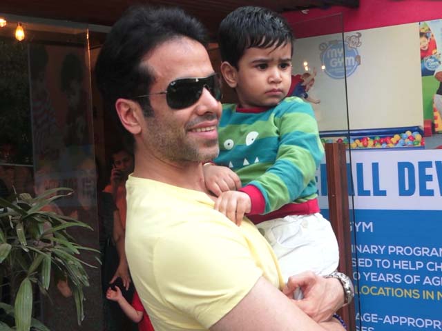 Spotted! Tusshar Kapoor With His Son Lakshya