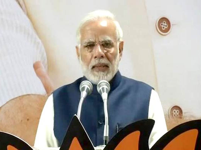 PM Modi Ends His Speech At BJP HQ With Chants Of <i>Vikas Hi Jeetega</i>