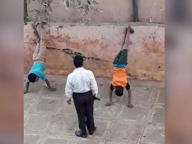 Video : 2 Minors Forced To Stand Upside Down, Beaten Up By Warden In Telangana