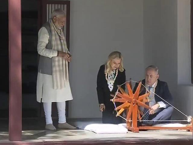 After 8-km Roadshow, PM Modi, Netanyahu At Gandhi's Ashram