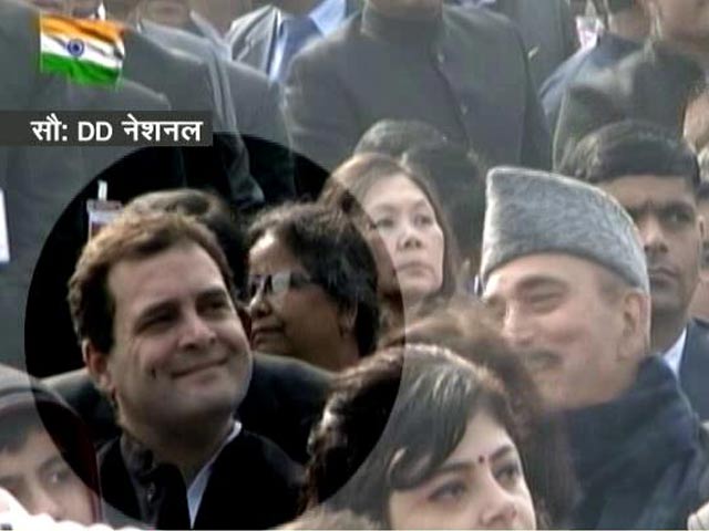 गणतंत्र दिवस परेड के दौरान छठी पंक्ति में राहुल गांधी, कांग्रेस ने जताया ऐतराज