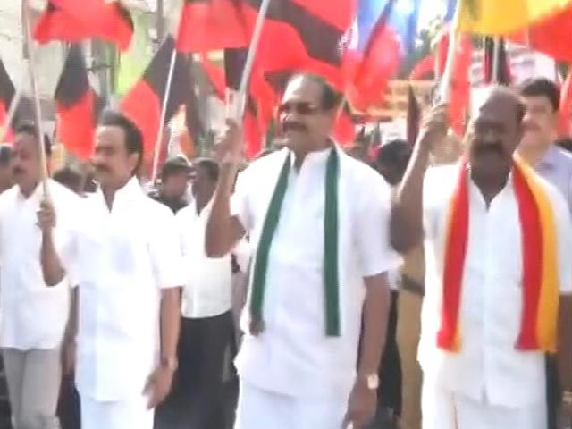 DMK Leads Opposition Protests Against Bus Fare Hike, Blocks Road In Chennai