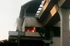 Fire Breaks Out At Hitech City Station Of Newly Built Hyderabad Metro Fire Breaks Out At Hitech City Station Of Newly Built Hyderabad Metro