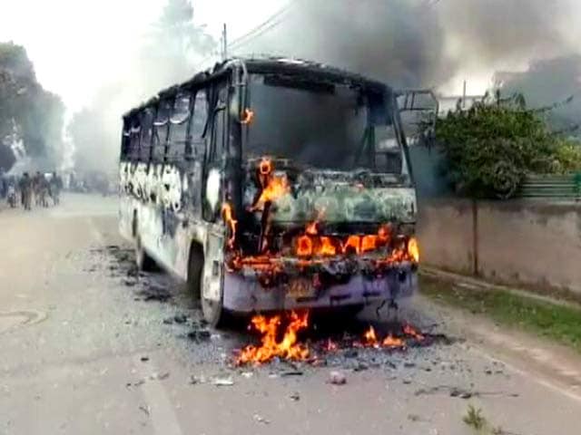 Protests In Allahabad Over Law Student's Murder, Bus Set On Fire