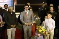 Canada PM Justin Trudeau Welcomed In Dehi Canada PM Justin Trudeau Welcomed In Dehi