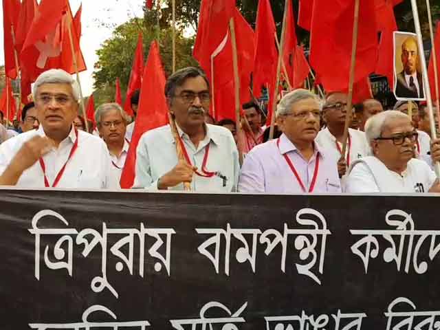 CPM Leaders Out On Kolkata Streets After Lenin Statues Razed In Tripura