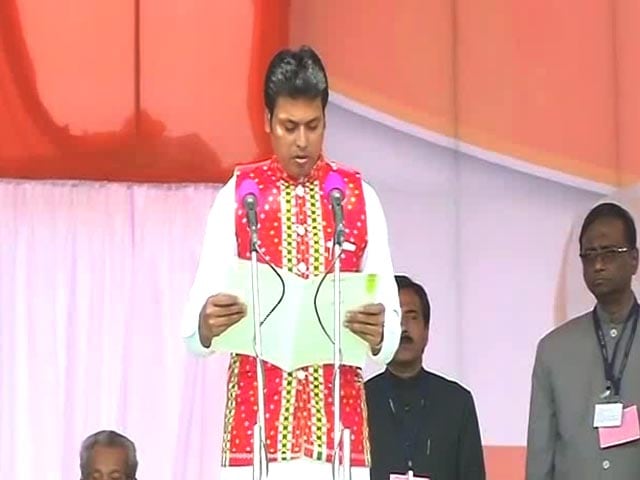 Video : Biplab Deb Takes Oath As Tripura Chief Minister, PM Present