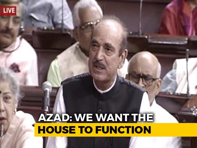 BJP "Responsible For Impasse", Says Ghulam Nabi Azad Amid Ruckus In Rajya Sabha