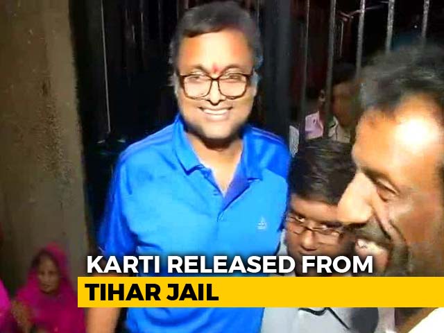 Video : Karti Chidambaram, Arrested In Corruption Case, Walks Out Of Tihar Jail
