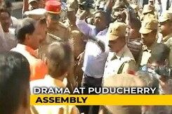 High Drama At Puducherry Assembly, Marshals Bar Entry To 3 Lawmakers High Drama At Puducherry Assembly, Marshals Bar Entry To 3 Lawmakers
